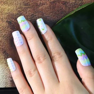 Designer Nail Art Artificial Press on Nail for Girls Custom New Design Square Fake Nail Stick on Artifical Fingernail Ready Made