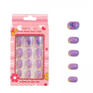 kids nail tips for children girls fake nail with glue for kids 10 years old artificial fingernail press on nails for little girl