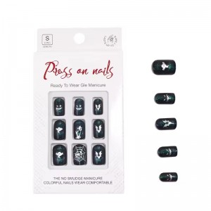Oem Bulk Magnetic Cat Eye Press on Nails with Adhesive Halloween False Nails Custom Logo Short Square Fake Nails Wholesale Price