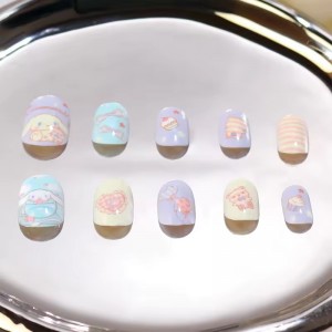 child fake nails set for kids supplies press on nails for children artifical girl hand false nailtips stick on faux ongles kids