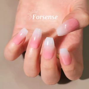 bulk french ombre press on nails gradient pink fake nails ballerina fashion acrylic tapered square false nail tips custom