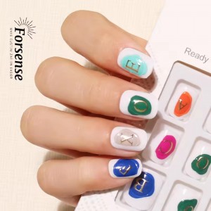 Custom Alphabet Letter Extra Short Press on Nails with Word Reusable Fake Nails with Design Fancy Press on Square False Nail Bulk