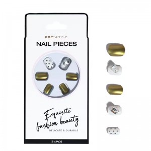 Luxury Designer Press on Nail with Rhinestone Charms Short Square Handmade Reusable False Nail Wholesale Fake Nail Customization
