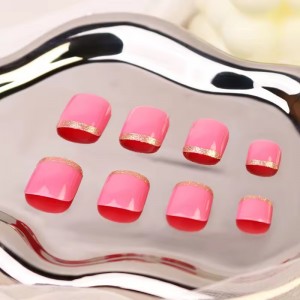full cover square french toe nail designs glitter press on toenails acrylic false nails tips foot fake nail feet for women girls