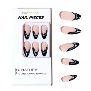 Top Selling Short Almond Press on Acrylic Nails French Tip Private Label Nude Fake Nails Wholesale Stiletto False Nails Designer