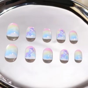 private label little girls press on nails for kids set custom kids false nails children’s artifical nails for 11 13 years old