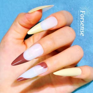 Wholesale Price Cheap Press on Nails Almond Extra Long Stiletto Fake Nail Tips Women Reusable False Nail Wear Acrylic Fingernail
