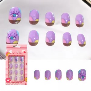 kids nail tips for children girls fake nail with glue for kids 10 years old artificial fingernail press on nails for little girl