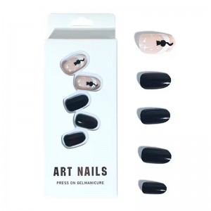 bulk most popular oval round cute cat press on nails girls fake nail with glue artificial nail for girls faux ongle prix de gros