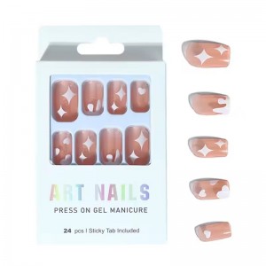 Custom Design Press on Nails Prep Kit High Quality Fake Nails with Glue Fitted Artificial Wear Stick on Nail Press-on Finger Nail