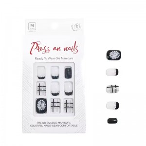 Custom Designer 3D Pearl Handmade De Luxe Press on Nails with Design Short Square Fake Nails Prep Kit Lujo False Nail Avec Colle