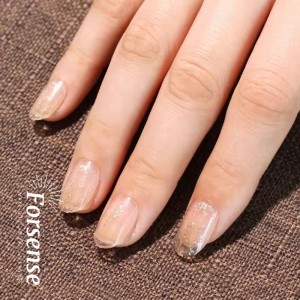 Reflective glitter nails press on female beauty nails wholesale girls fake nails short removable artificial fingernails