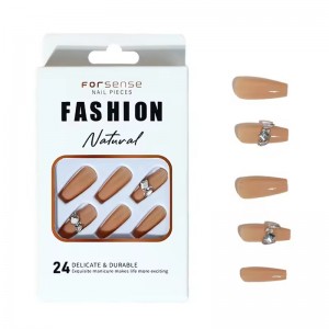 wholesale bling rhinestone diamond press on nails with gems luxury 3d acrylic fake nail nude stick on coffin false nail designer