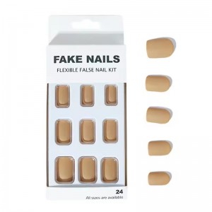 Manufacturer Custom Matte Pastel Press on Nails Supplier Whole Sale Solid Color Fake Nails Blank False 24 Short False Nails Oem