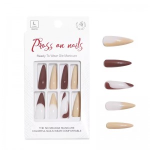 Wholesale Price Cheap Press on Nails Almond Extra Long Stiletto Fake Nail Tips Women Reusable False Nail Wear Acrylic Fingernail