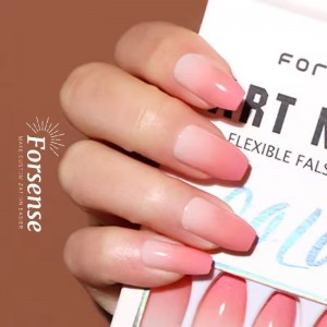 bulk french ombre press on nails gradient pink fake nails ballerina fashion acrylic tapered square false nail tips custom