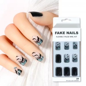 Wholesale Abs Press on Nails Hand Painted False Nails Private Label Short Square Acrylic Fake Artifical Nails Recycled Plastic