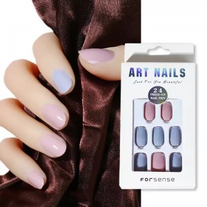 Custom Your Own Logo Assorted Mixed Color Press on Nails with Adhesive Reusable Short False Nails Acrylic Artificial Fingernails