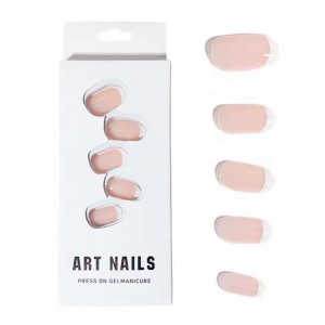 Artificial Fingernails Thick French Tip Press on Nails Art Wholesale Handmade Acrylic Fake Nails Nedium Size False Nails Product