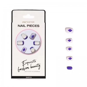 Private Label Colorful Geometric Designer Press on Nails Red Luxury Brand Stylish Fake Nails Design Short False Nails Wholesale