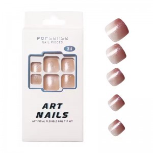 custom logo glossy artifical false nails feet press on nails with toe nails stick on fake toenails set acrylic footnails in box