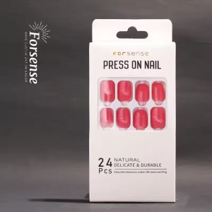 Oem 24Pcs Brown Fake Nail Short Square Small Blank Press on Nails Custom Logo Artificial Fingernails False Nail Wholesale Vendor