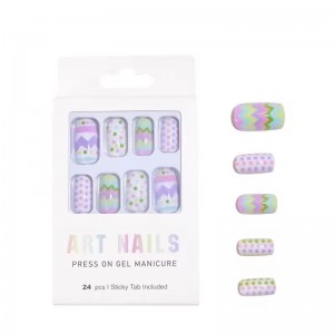 Designer Nail Art Artificial Press on Nail for Girls Custom New Design Square Fake Nail Stick on Artifical Fingernail Ready Made