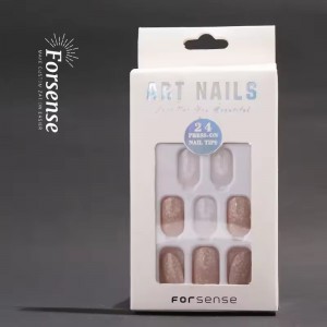 Wholesale Short Round Press on Finger Nails Artificial Fingernail Oval Shape Press on Nails Stick on Fake Nails Private Labeling