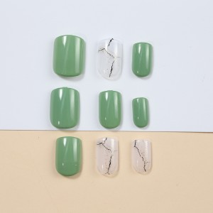 Green Summer Cute Press on Nails Stick on Nails for Women Girls Manicure Decorations