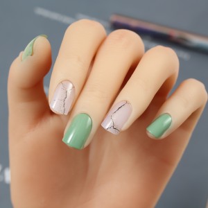 Green Summer Cute Press on Nails Stick on Nails for Women Girls Manicure Decorations