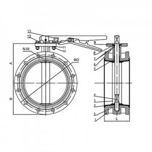 FD01-BV1DF-2L(Double flanged Butterfly Valve–Handle Operation)