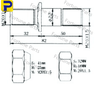 Truck Wheel Studs, Bolts & Nuts – truck Screw，Hino KT Front bolt FP-043