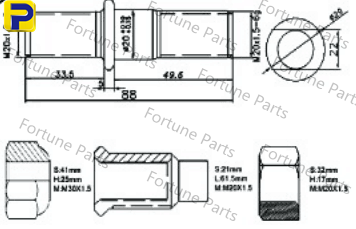 Truck Wheel Studs, Bolts & Nuts – truck Screw，Period Rear bolt FP-074