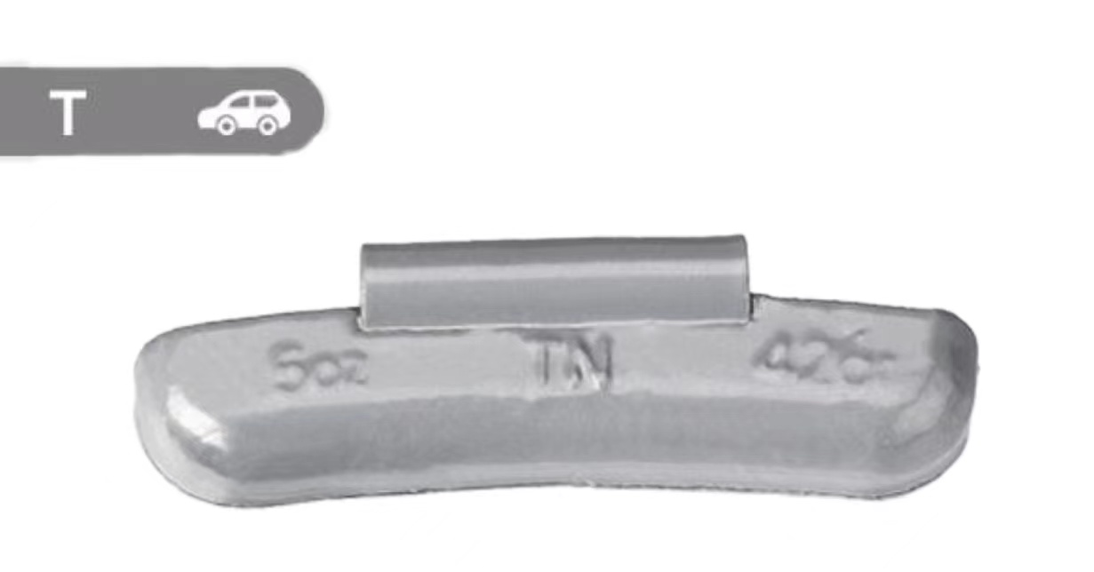 T Type Lead Clip On Wheel Weights