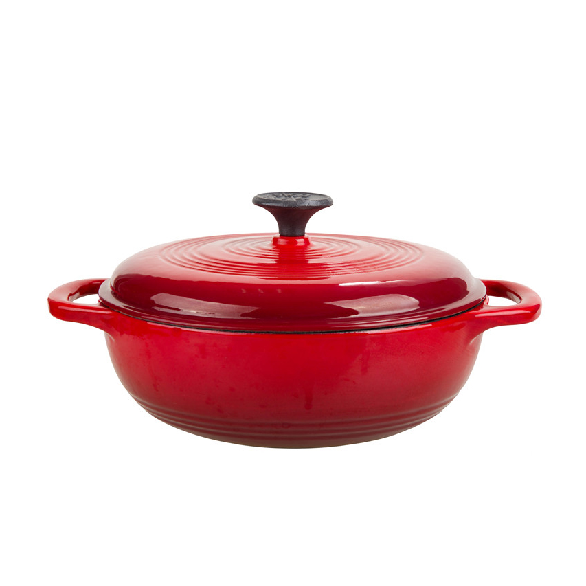 Covered Round Dutch Oven Enameled Cast Iron
