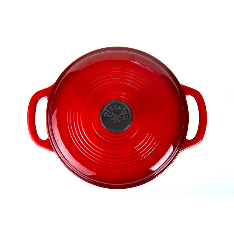 Covered Round Dutch Oven Enameled Cast Iron