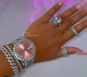 Drop Shipping Stainless Steel Luxury Wristwatches Hip Hop Jewelry Icy Diamond Studded Watches for Men Women