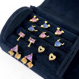 FOXI fashion earring custom made heart design jewelry earrings 14K 18K gold plated women’s custom name plate earrings