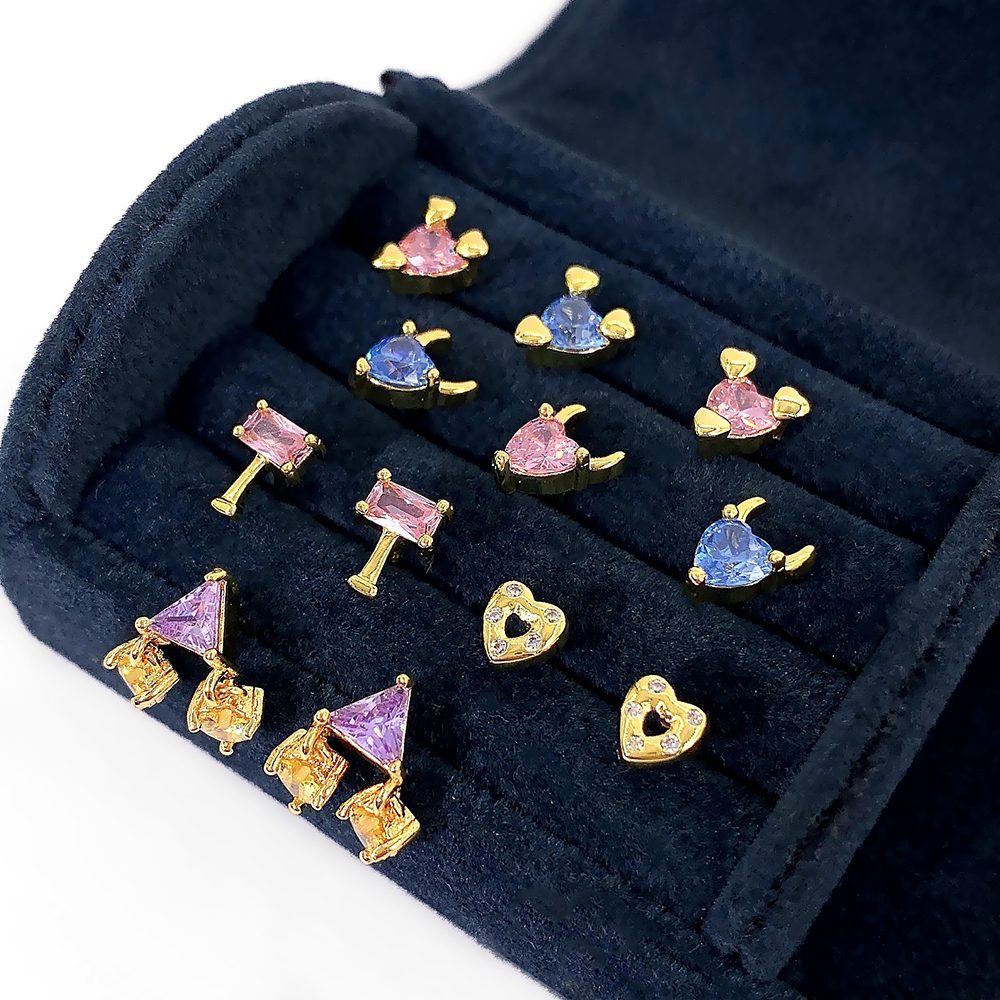 Special Price for Rose Gold Diamond Stud Earrings - FOXI fashion earring custom made heart design jewelry earrings 14K 18K gold plated women’s custom name plate earrings – Foxi