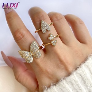 925 Sterling Silver Ring For Women 18K Gold Plated Iced Cut 925 Silver Rings