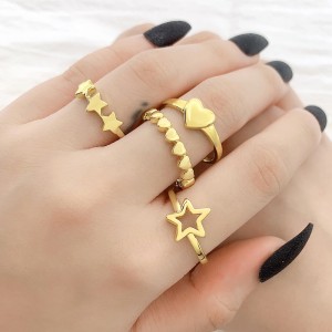 2021 China New Design Simple Ring - FOXI Real 18k gold Heart rings for women new trendy designs all around heart ring – Foxi