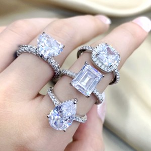 FOXI Heart Rings for Women S925 Silver Wedding Engagement Bridal Jewelry Cubic Zirconia Stone Elegant Ring Accessories