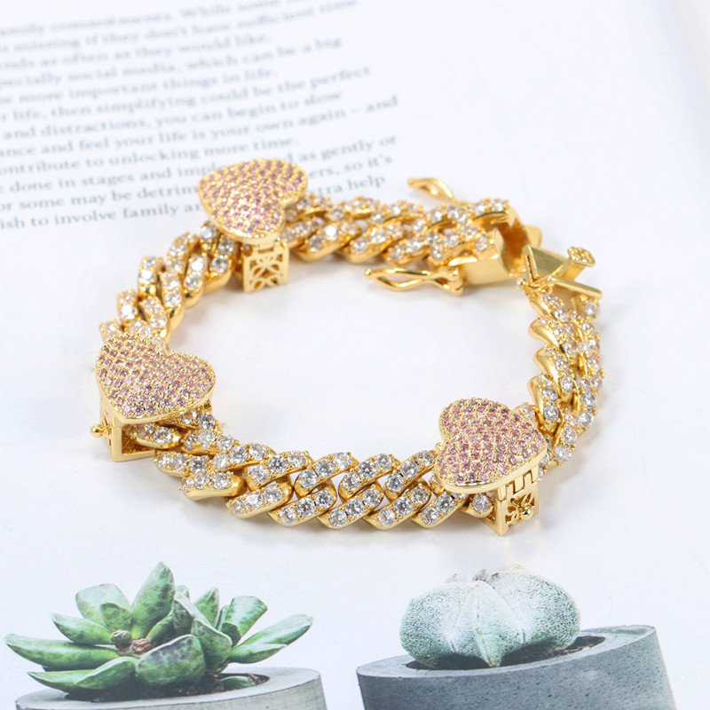 2021 High quality Cuban Link Bracelet - FOXI JEWELRY in stock Bling Gemstone steel woman engraved bangle bracelet custom bracelet wristbands – Foxi