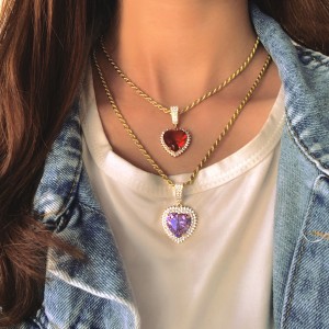 FOXI Heart Pendant Necklace Pendant Girl Necklace Pendant diamond pendant necklace