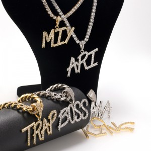 FOXI bling custom name jewelry pendants foxi woman bling diamond necklaces