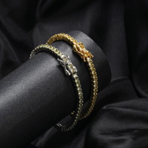 FOXI gold silver plated women men iced out jewelry sparkle diamond tennis chain bracelet anklet