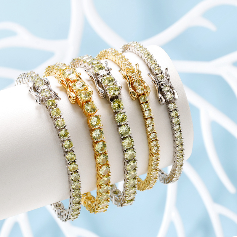 Renewable Design for Cz Bracelet - FOXI gold silver plated women men iced out jewelry sparkle diamond tennis chain bracelet anklet – Foxi