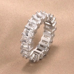 FOXI Baguette Custom Ring Hand Setting S925 Diamond Engagement Ring