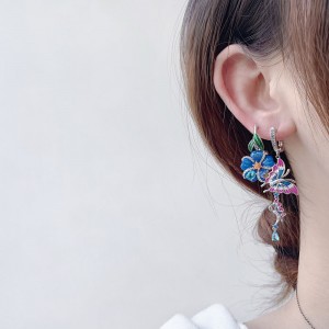 FOXI 2022 oil drop Butterfly Earrings Jewelry New 925 sterling silver inlaid high-grade diamond VINTAGE EARRINGS