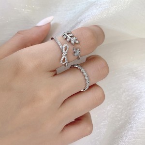 FOXI autiful 2022 new leaf design 925 sterling silver high quality zircon exquisite women’s ring